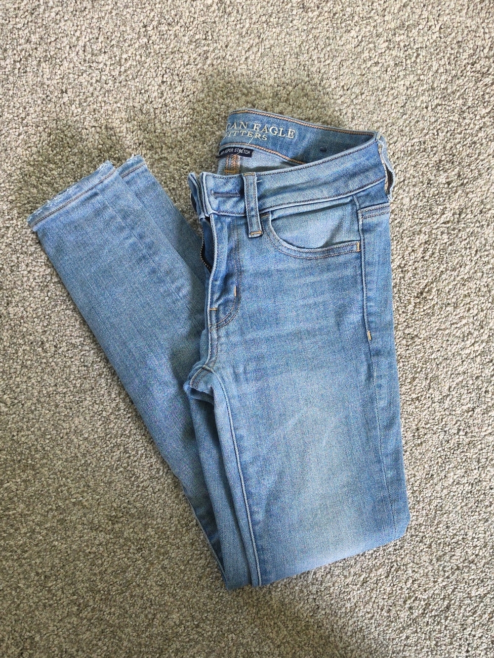 American Eagle Outfitters Women's Light Blue Skinny Jeans